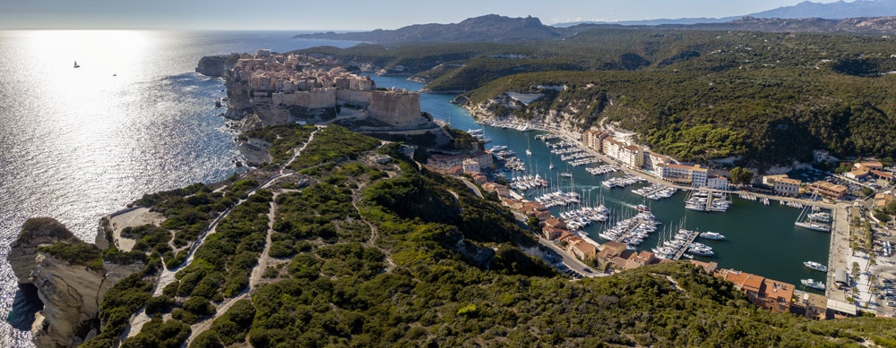 Le centre de Bonifacio vu du ciel