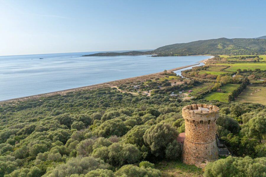 Propriano, Olmeto, Tour Génoise, 3 bedrooms, swimming pool, panoramic sea view, close to the beach