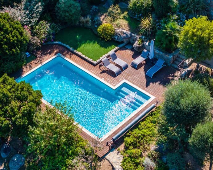 Corbara, Villa vue mer panoramique, 4 chambres, piscine, proche plage