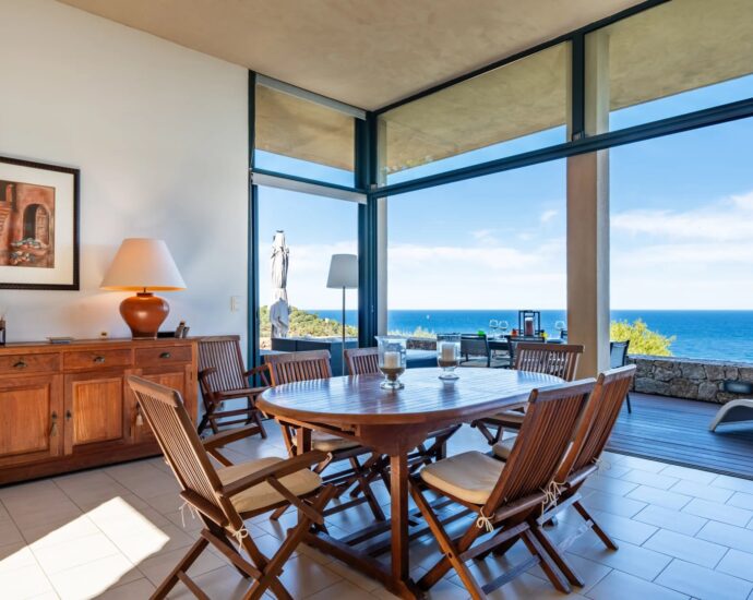 Corbara, Villa vue mer panoramique, 4 chambres, piscine, proche plage