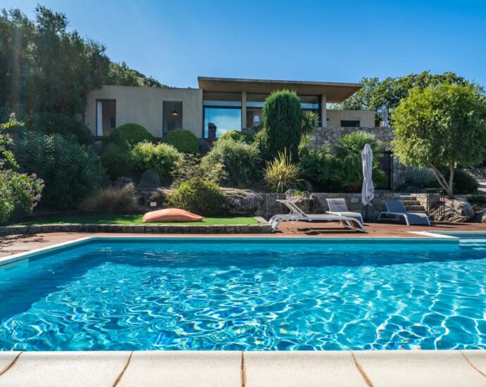 Corbara, Villa vue mer panoramique, 4 chambres, piscine, proche plage