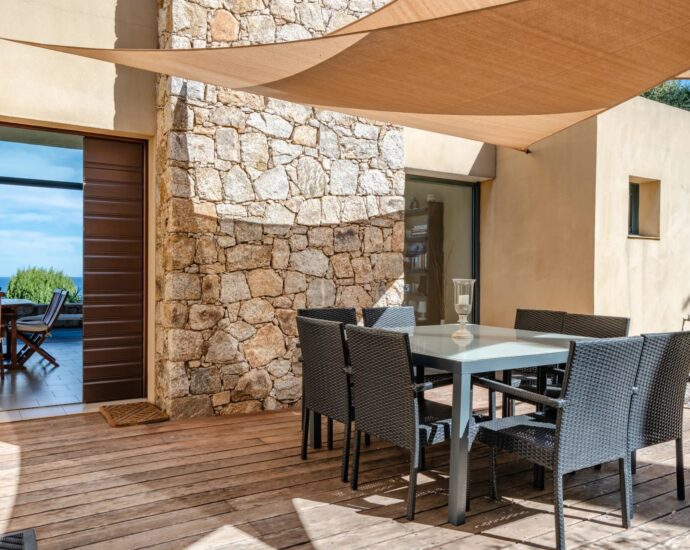 Corbara, Villa vue mer panoramique, 4 chambres, piscine, proche plage