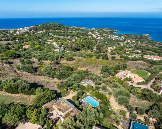 Corbara, Villa vue mer panoramique, 4 chambres, piscine, proche plage