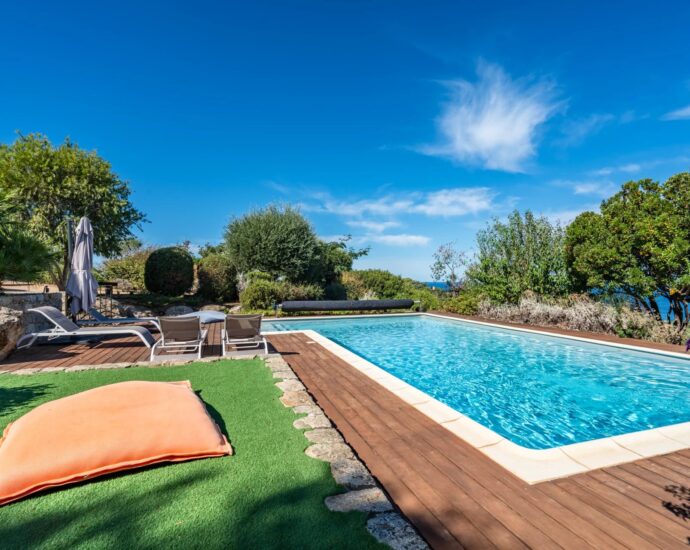 Corbara, Villa vue mer panoramique, 4 chambres, piscine, proche plage