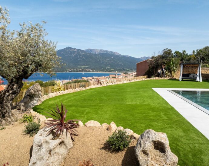 Propriano, 5 chambres, vue mer panoramique, piscine, proche plage