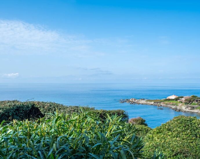 Exclusivité, Corbara, Marine de Davia, villa 3 chambres, piscine, vue mer panoramique, plage à pied