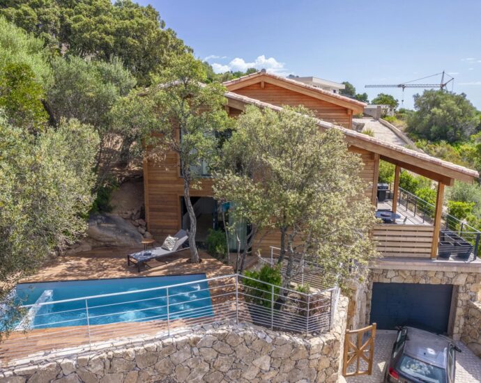 Arasu, Chalet 2 chambres, piscine, vue mer, proche plage