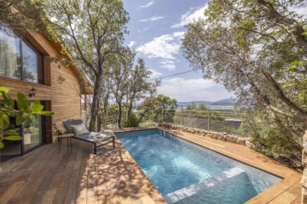 Arasu, Chalet 2 chambres, piscine, vue mer, proche plage