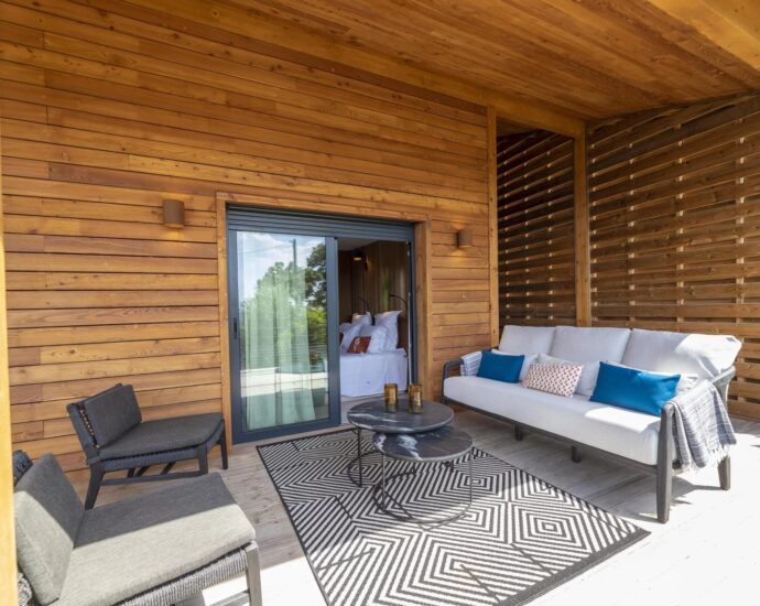 Arasu, Chalet 2 chambres, piscine, vue mer, proche plage