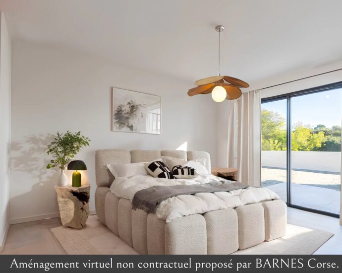 Solenzara, Marine de Solaro, Villa contemporaine, 5 chambres, piscine chauffée, vue dégagée montagnes, plage à pied