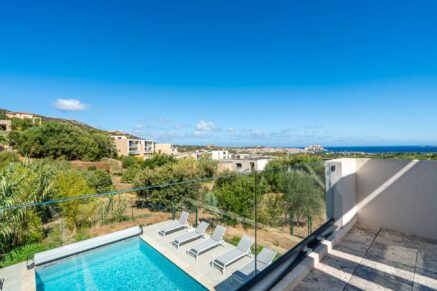 Calvi, Villa 6 chambres, Piscine, Vue mer panoramique, proche plage