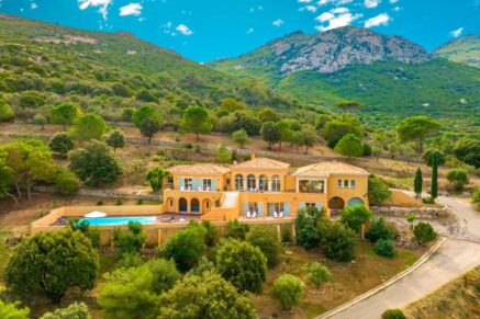 Calvi, villa, 5 bedroom, panoramic sea view, heated pool, close to beaches