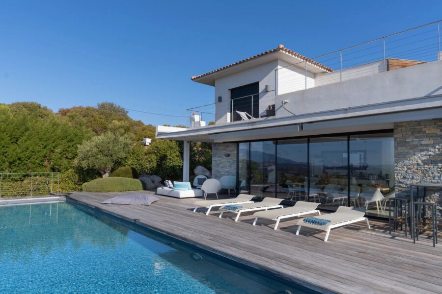 Saint-Cyprien, villa 6 chambres, piscine, vue mer panoramique, proche plage