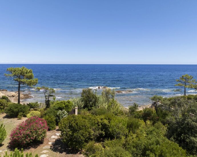 Favone, Villa pied dans l&rsquo;eau, 5 chambres, piscine, vue mer panoramique, plage à pied