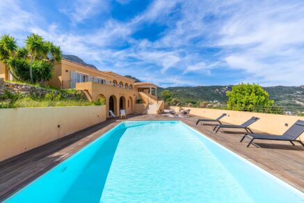 Calvi, villa, 5 bedroom, panoramic sea view, heated pool, close to beaches
