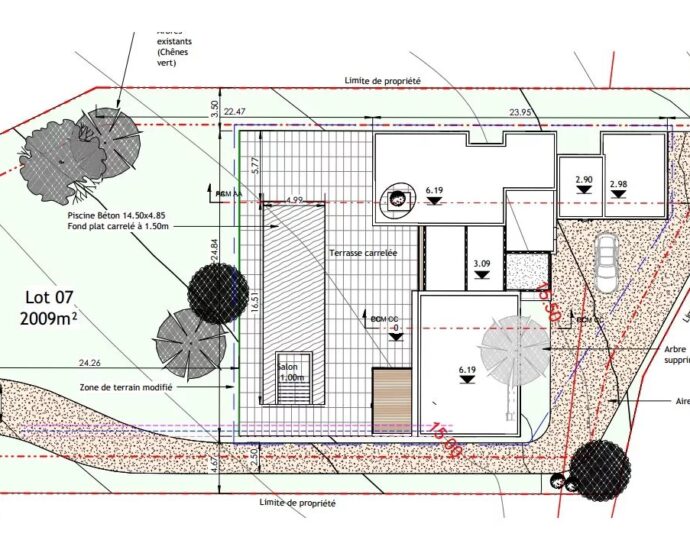 Arasu, Terrain à bâtir d&rsquo;environ 2 059 m&sup2; avec permis de construire, plage à pied