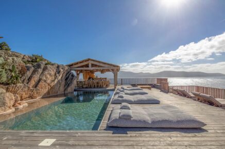 Olmeto, Villa contemporaine, vue mer et montagnes, 6 chambres,  piscine, proche plage