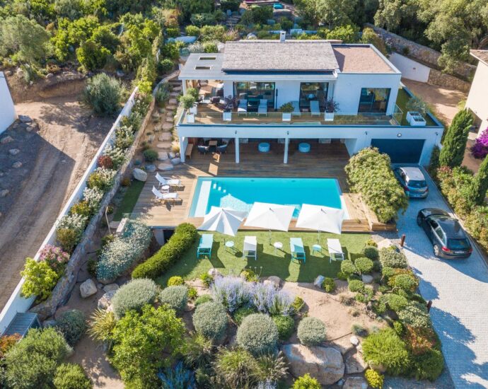 Domaine d&rsquo;Arasu, Villa vue mer panoramique, 4 chambres, piscine chauffée, proche plage