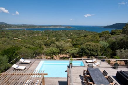 Porto-Vecchio, Villa vue mer panoramique, 4 chambres, piscine, proche plage