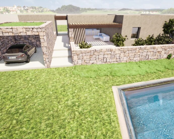 Occhiatana, Terrain à bâtir avec permis purgé pour villa d&rsquo;achitecte en pierre avec piscine, proche plages et L’Île-Rousse