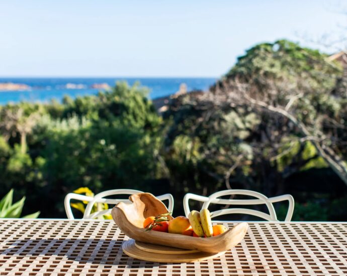 Porto-Vecchio, Palombaggia, villa vue mer, 3 chambres, piscine, plage à pied