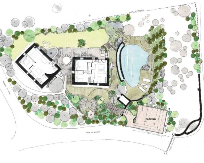 Porto-Vecchio, Piccovaggia, bergerie avec piscine à débordement, 4 chambres, vue dégagée, proche plage de Palombaggia