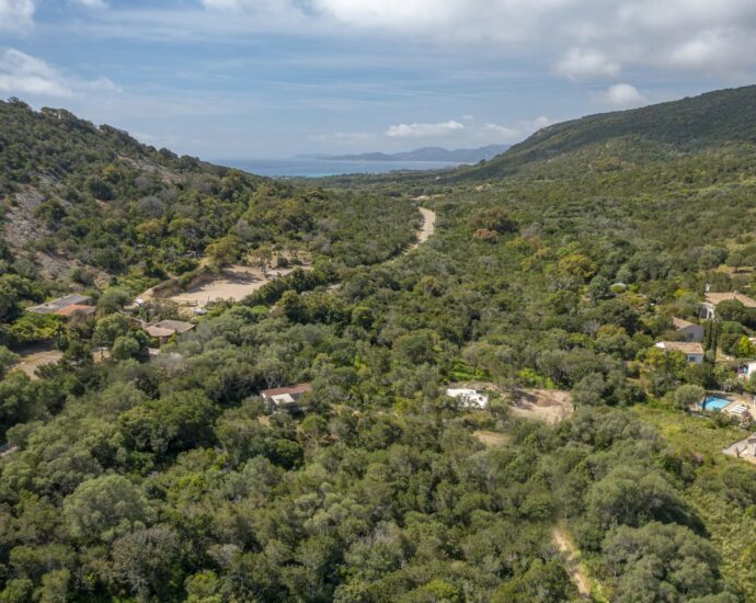 Porto-Vecchio, Palombaggia, Terrain constructible, Permis de construire, Vue montagne, Aperçu mer