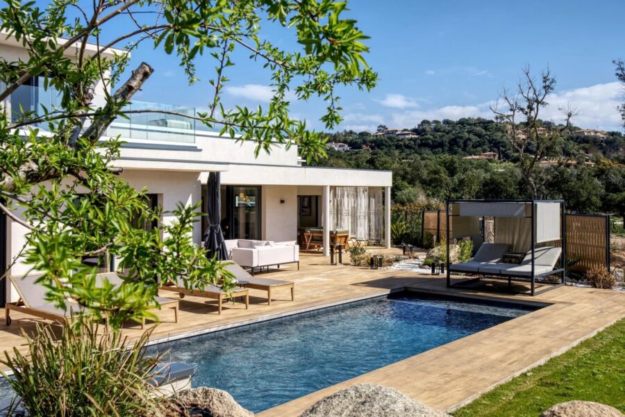 Porto-Vecchio, Arasu, Villa plage à pied, 4 chambres, piscine, domaine privé, aperçu mer