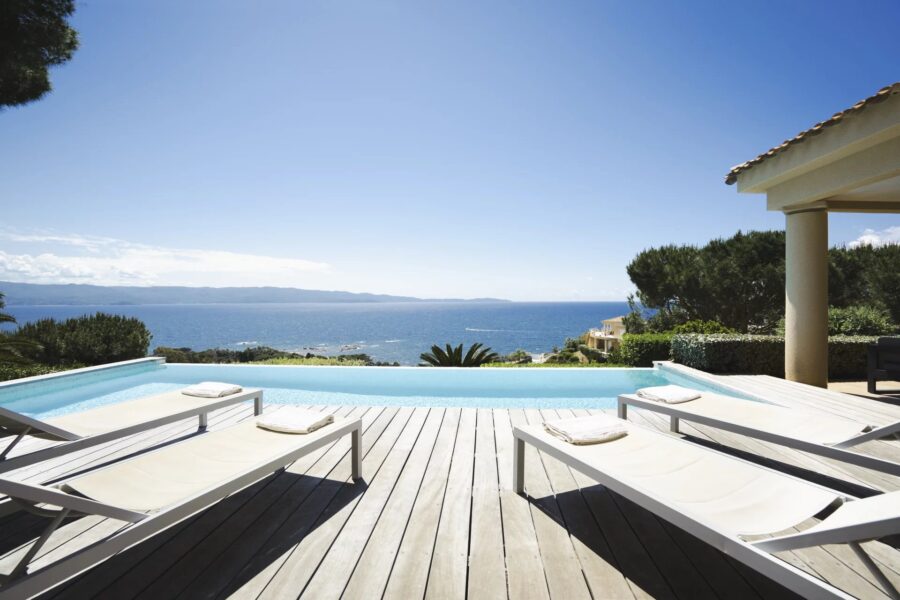 Ajaccio, Route des Sanguinaires, Villa vue mer, 4 Chambres, Piscine, proche plage