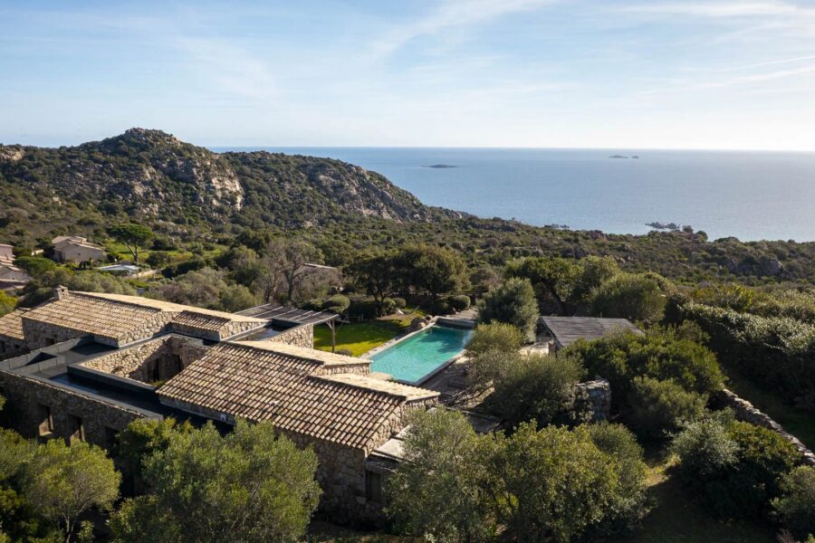 Porto-Vecchio, Palombaggia, Stone Architect-Designed Villa, Panoramic Sea Views, 3 Bedrooms, Swimming Pool, Close to the Beach