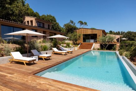 Porto-Vecchio, Palombaggia, Villa vue mer panoramique, 6 chambres, piscine chauffée, plage à pied