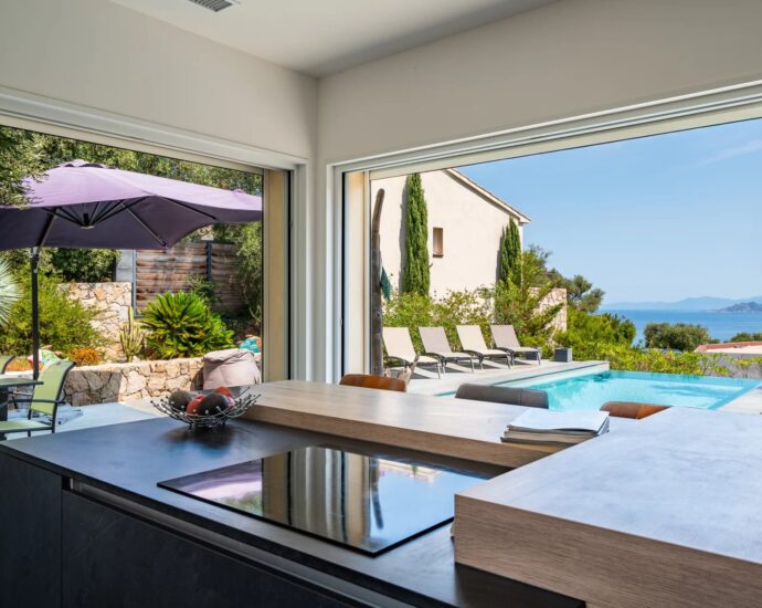 Monticello, villa 4 Chambres, piscine, vue mer, proche plage