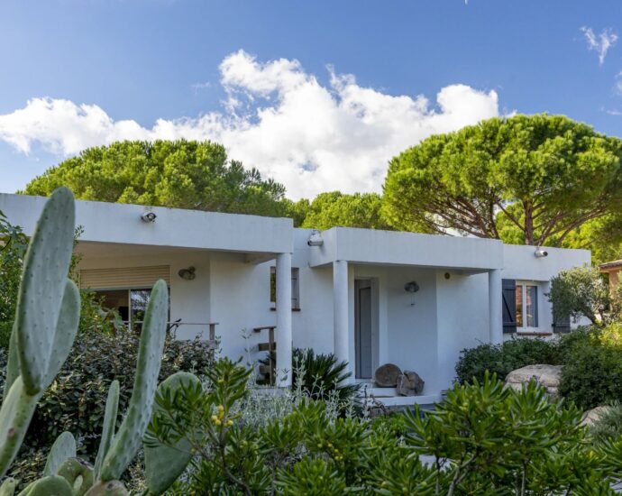 Porto-Vecchio, Villa plain-pied, 4 chambres, proche plage Palombagia, piscine