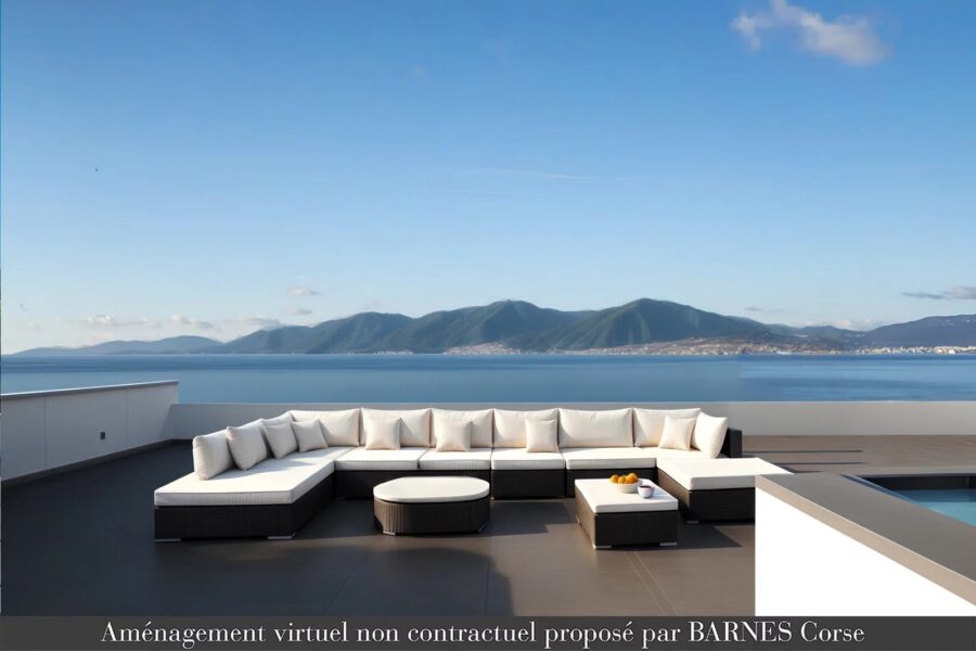 PENTHOUSE d&rsquo;exception, Pietrosella, 3 chambres, vue panoramique mer, plage à pied