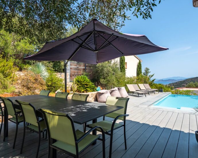 Monticello, villa 4 Chambres, piscine, vue mer, proche plage