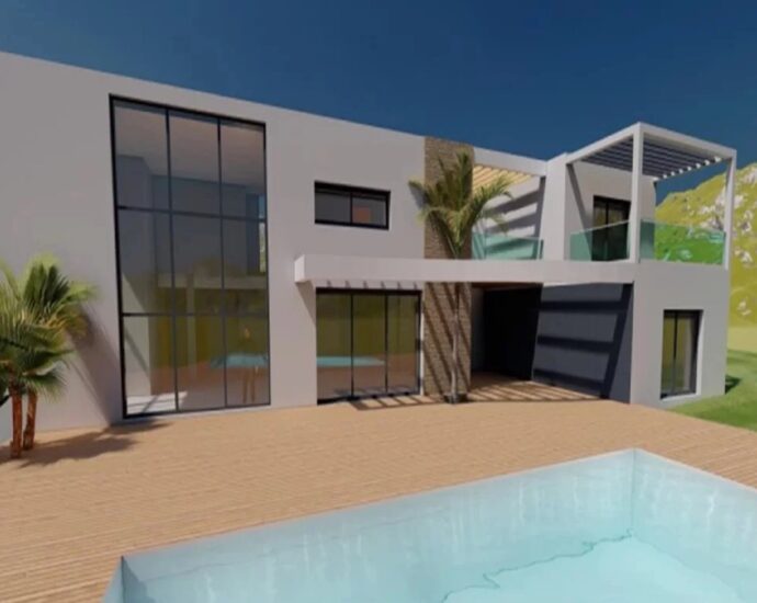 Arasu , Terrain à bâtir d&rsquo;environ 2 499 m&sup2; avec permis de construire et plage à pied