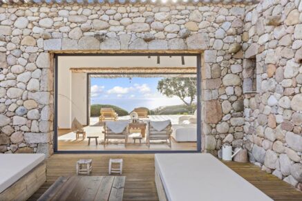 Porto-Vecchio, Palombaggia, Stone Architect-Designed Villa, Panoramic Sea Views, 3 Bedrooms, Swimming Pool, Close to the Beach