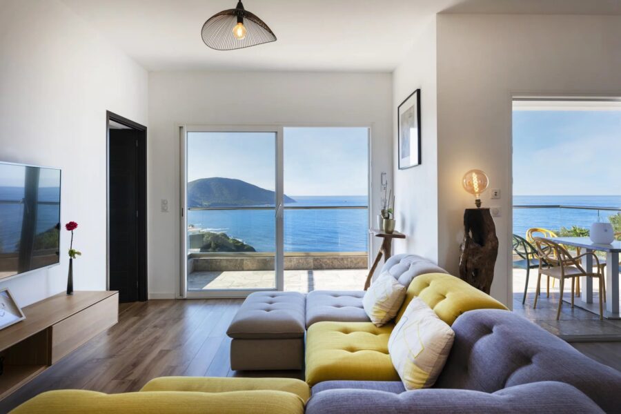 Exclusive, Costa di Villanova, Contemporary Villa with Panoramic Sea Views, 6 Bedrooms, 2 Independent Apartments, Pool, Close to Beaches and Ajaccio