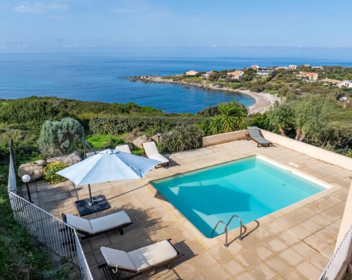 Exclusive Listing, Corbara, Marine de Davia, 2 Villas, 7 Bedrooms, 2 Pools, Panoramic Sea View, Walking Distance to the Beach