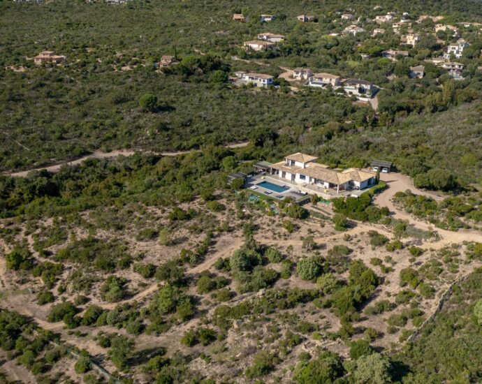 Porto vecchio, Palombaggia, villa 5 chambres, vue mer, piscine et proche plage