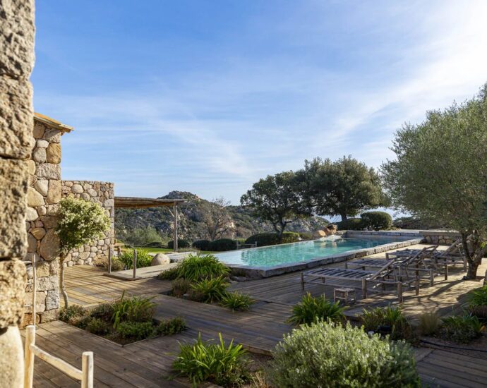 Porto-Vecchio, Palombaggia, Stone Architect-Designed Villa, Panoramic Sea Views, 3 Bedrooms, Swimming Pool, Close to the Beach