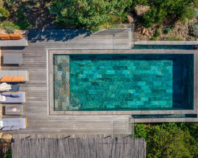 Porto-Vecchio, Palombaggia, Villa vue mer panoramique, 4 chambres, piscine, plage à pied