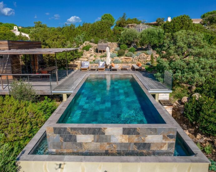 Porto-Vecchio, Palombaggia, Villa vue mer panoramique, 4 chambres, piscine, plage à pied