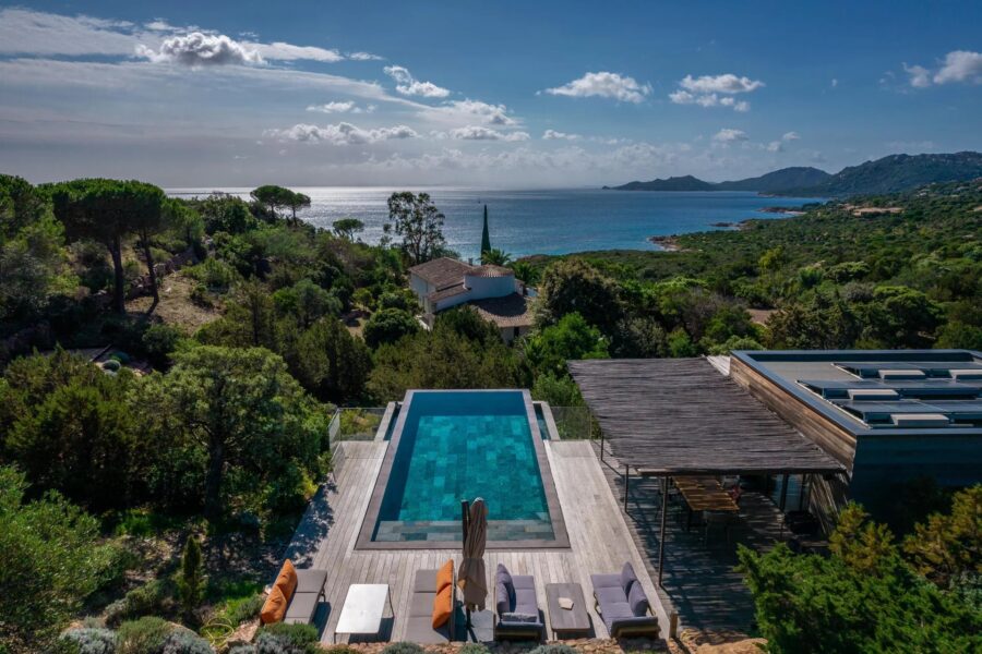 Porto-Vecchio, Palombaggia, Villa vue mer panoramique, 4 chambres, piscine, plage à pied