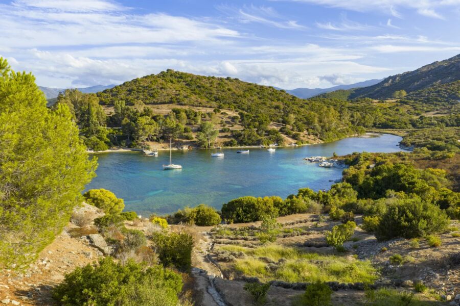 Saint-Florent, Villa contemporaine, 4 chambres, vue mer panoramique, piscine, domaine privé, plage à pieds