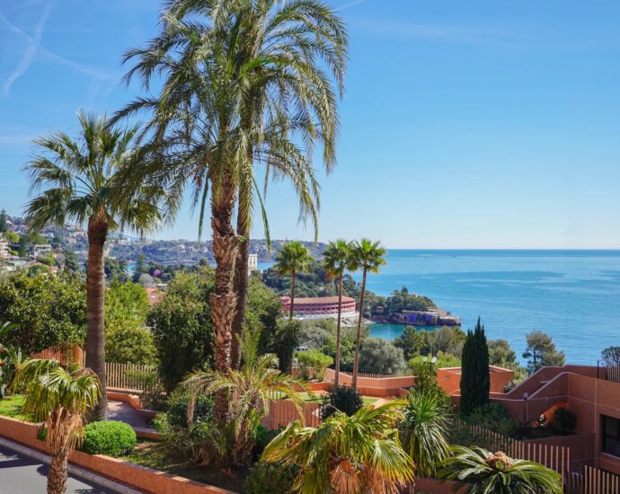 Monaco, La Rousse, Saint Roman, Appartement vue mer, 2 pièces, terrasse, parking, proche commodités