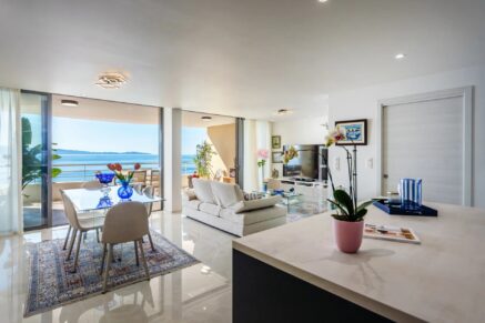 Exclusivité, Ajaccio, Route des Sanguinaires, Appartement vue mer panoramique, 2 chambres, terrasse, plage à pied