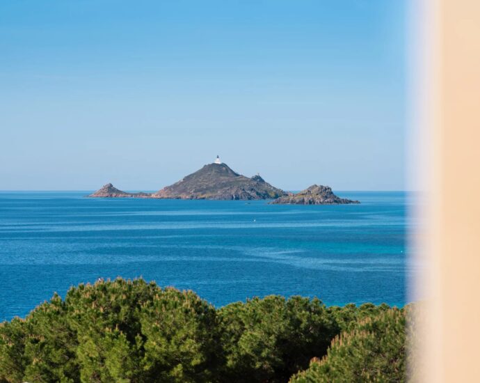 Exclusivité, Ajaccio, Route des Sanguinaires, Appartement vue mer panoramique, 2 chambres, terrasse, plage à pied