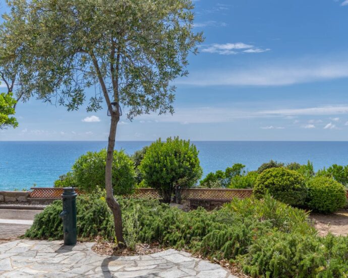 Sagone, villa vue mer panoramique, 3 chambres, studio et chalet indépendants, piscine, plage à pied, proche Ajaccio