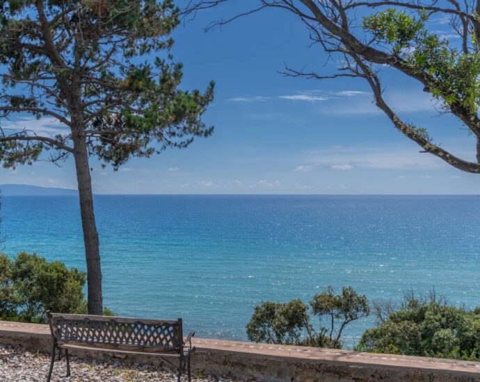 Sagone, villa vue mer panoramique, 3 chambres, studio et chalet indépendants, piscine, plage à pied, proche Ajaccio